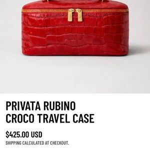 Croco Travel Case in Ruby Red